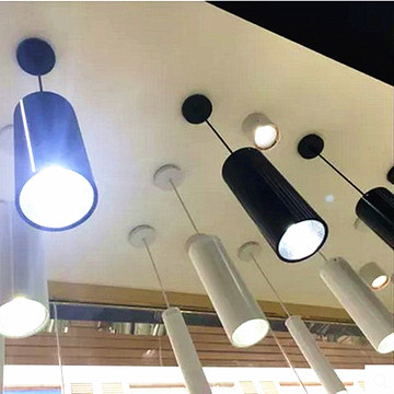 LED筒灯简约时尚吊线长筒led射灯前台餐厅酒吧柜台圆柱天花吊灯