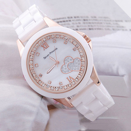 正品新款2016白色陶瓷手表潮流时尚女孩防水时装手表女中学生手表