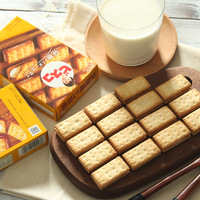 日本进口零食 格力高 香草奶油夹心发酵黄油饼干65G 含乳酸菌1亿