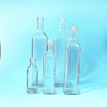 批发50ml-1000ml方形圆形透明橄榄油玻璃瓶山茶油瓶醋瓶酒瓶油瓶