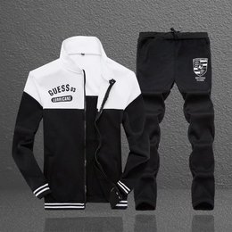 2016年秋款新款男士修身韩版时尚休闲修身长款运动套装（二件套）