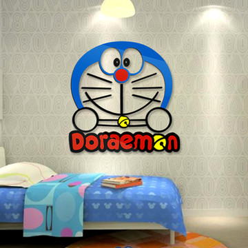 叮当猫哆啦A梦墙贴卧室床头3d立体儿童房幼儿园卡通动漫背景贴画