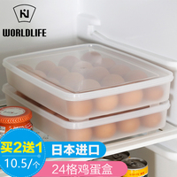 日本冰箱用装蛋盒保鲜收纳盒放蛋格鸡蛋托塑料架大号食物储物冷藏