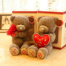 包邮正版泰迪熊玫瑰花精致礼盒包装生日情人节礼物送女友表白礼物