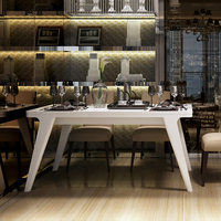 北欧现代简约餐桌 白色亮光烤漆餐桌椅组合4人6人 长方形饭台餐台