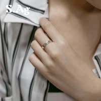 情侣光面戒指单戒S990纯银对戒女银戒子男个性韩版刻字银饰品