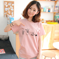 t恤女2016夏季最新款韩版可爱猫咪学生闺蜜短袖上衣服夏天女装潮