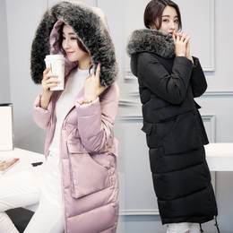 中长款棉服大毛领冬装外套加厚茧形韩国棉衣女时尚修身新款正品潮