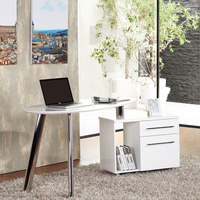 北欧简约现代台式创意电脑桌工作台 白色烤漆旋转书桌椭圆办公桌