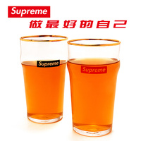 金口至尊SUPREME啤酒杯饮料杯果汁杯品脱玻璃杯水杯支持订制500ML